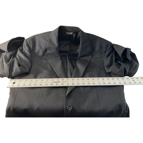 Jos A Bank Men's 42L Suit Coat Slim Fit Black Pinstripe Wool Blend Business - Picture 4 of 10